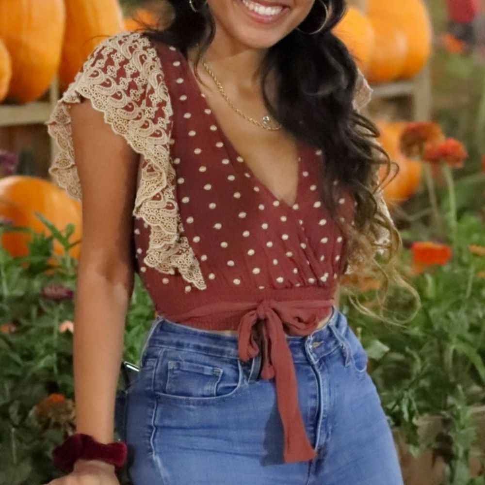 Free people butterfly sleeve crop